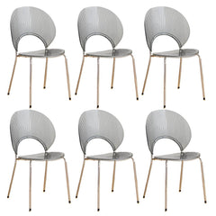 Acrylic Open Back Armless Stackable Dining Chair with Metal Legs Dining Chairs