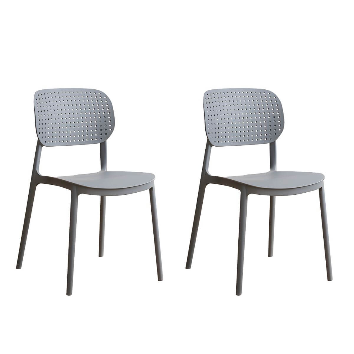 Stackable Scandinavian style plastic and acrylic side chair with low back for dining