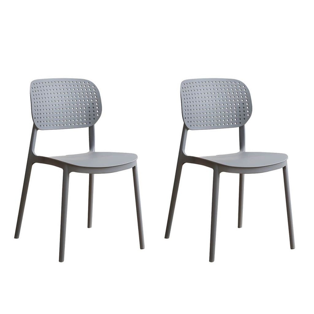 Stackable Scandinavian style plastic and acrylic side chair with low back for dining