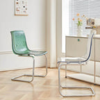 Scandinavian style plastic and acrylic non-upholstered side dining chair