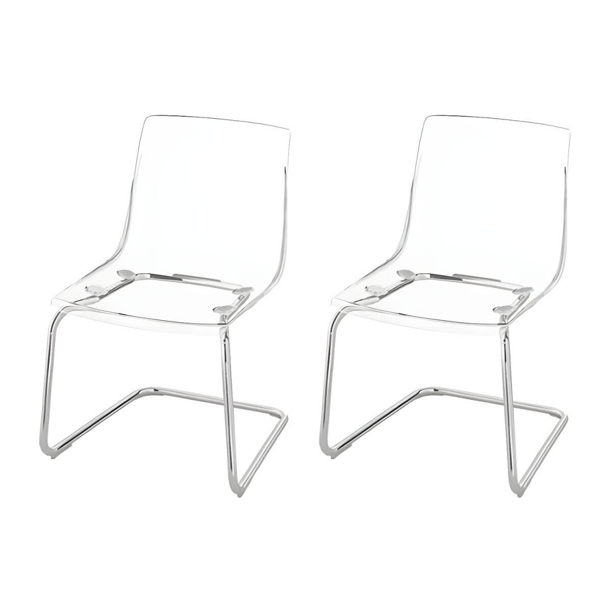 Scandinavian style low back side chair made of plastic and acrylic, ideal for kitchen and dining areas
