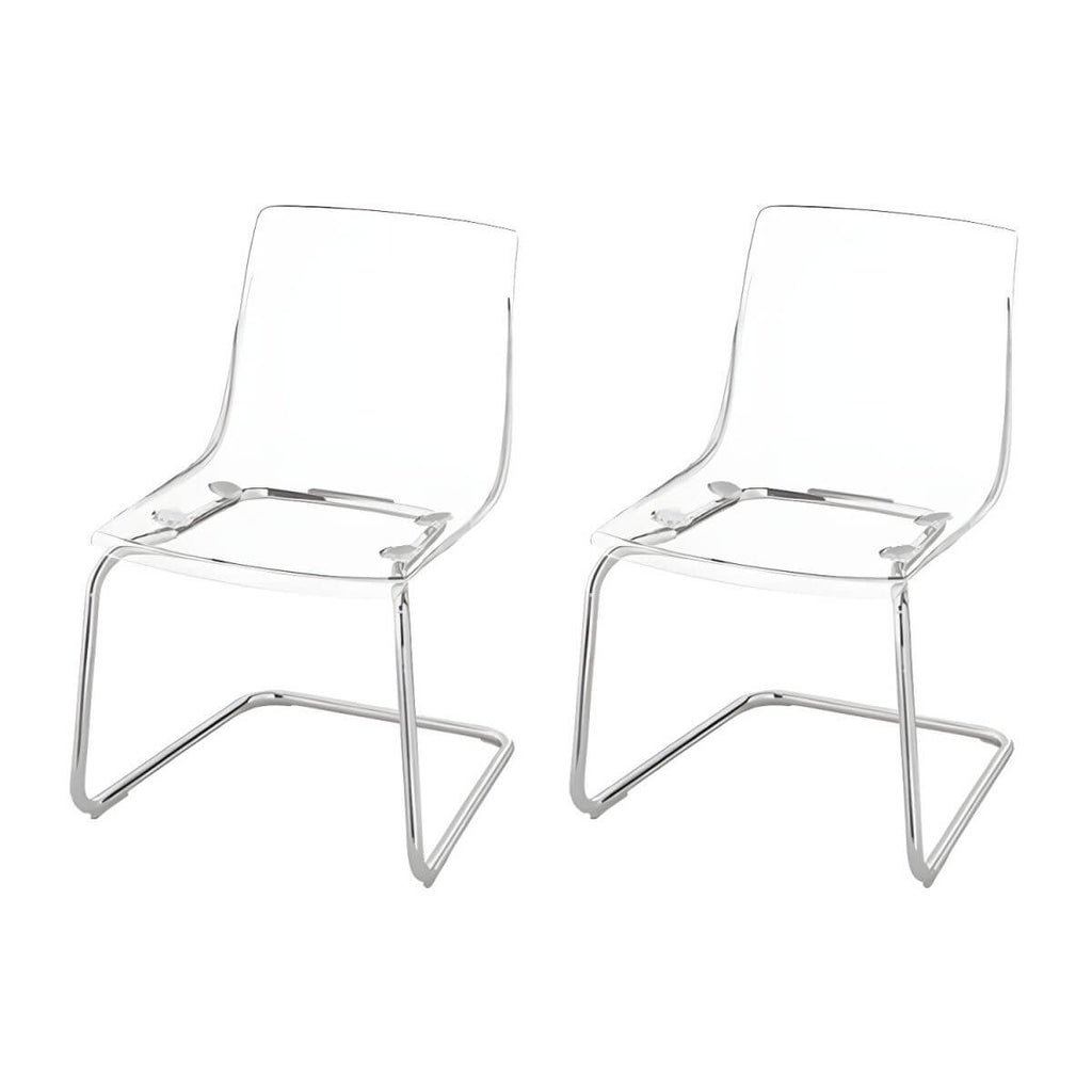 Scandinavian style low back side chair made of plastic and acrylic, ideal for kitchen and dining areas