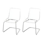 Scandinavian style low back side chair made of plastic and acrylic, ideal for kitchen and dining areas