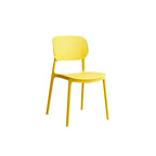 Stackable Scandinavian style plastic and acrylic side chair with low back for dining