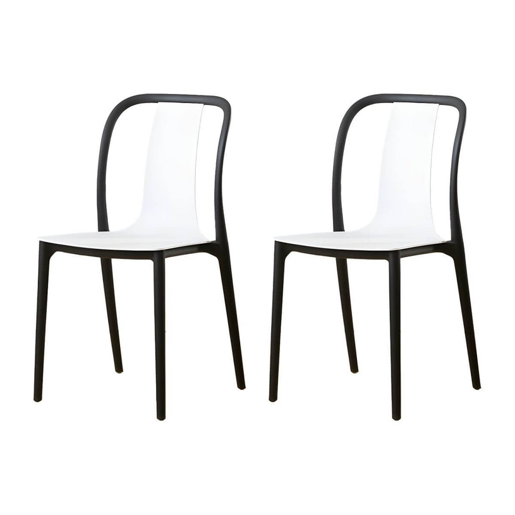 Low-back plastic and acrylic side chair with modern style for kitchen and dining areas