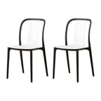 Low-back plastic and acrylic side chair with modern style for kitchen and dining areas