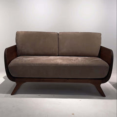 Cocochairs Modern Walnut Solid Wood Straight Sofa – Removable Cushions, Mid-Century 3-Seater Couch for Living Room