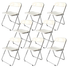 Contemporary Acrylic Open Back Folding Armless Chair for Dining Room Dining Chairs