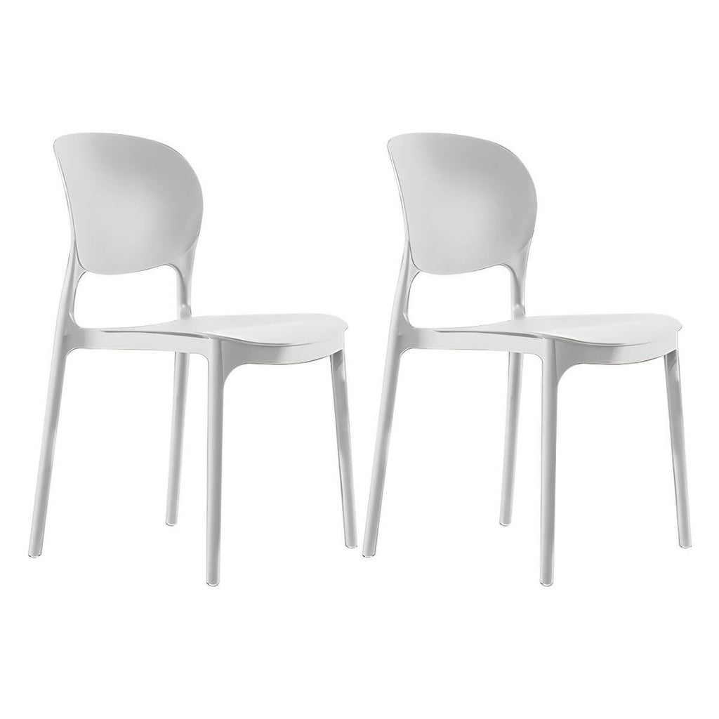 Stackable modern side chair with low back made of plastic and acrylic, perfect for contemporary dining