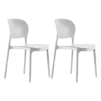 Stackable modern side chair with low back made of plastic and acrylic, perfect for contemporary dining