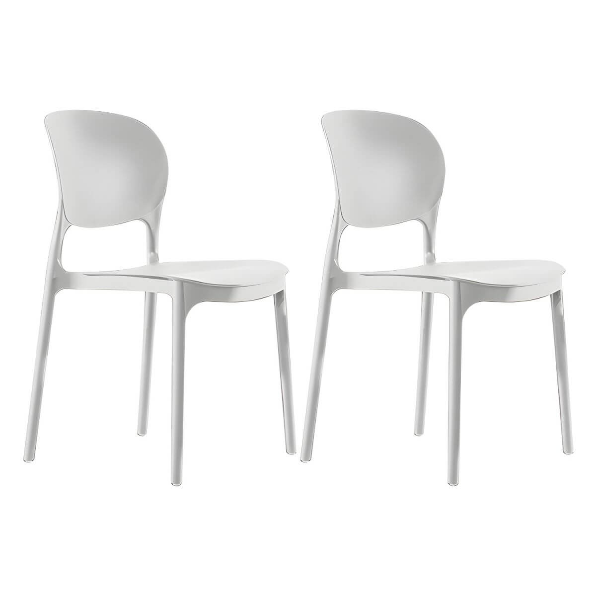 Stackable modern side chair with low back made of plastic and acrylic, perfect for contemporary dining