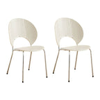 Scandinavian style stackable armless side chair made of plastic and acrylic for dining