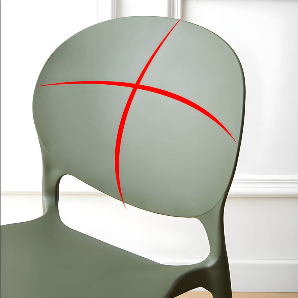 Scandinavian plastic dining chair with open back and four legs, ideal for home use