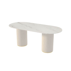 Simplicity Style Oval Dining Table Imitation Marble Home Furniture Dining Tables