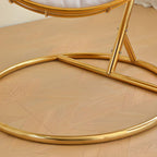 Silver and Aurous stainless alloy porch swing with stand, cushions, and chain for outdoor comfort