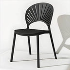 Scandinavian style plastic and acrylic side chair with low back for kitchen and dining
