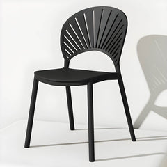 Scandinavian Style Plastic & Acrylic Side Chair with Low Back for Kitchen & Dining Dining Chairs