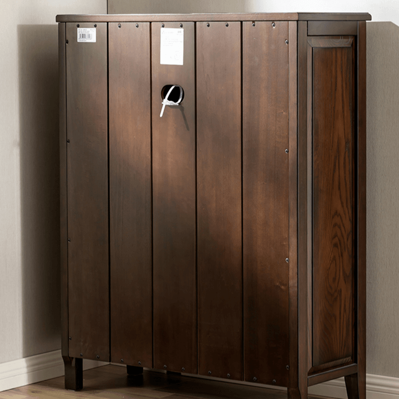 33" Solid Ash Wood Shoe Cabinet With Double Doors