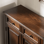 33" Solid Ash Wood Shoe Cabinet With Double Doors