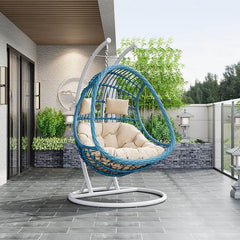Tropical Alloy Framed Pads Porch Swing with Stand, Chain & Stand Included Porch Swings