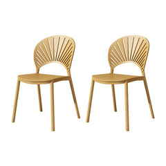 Scandinavian Style Plastic & Acrylic Side Chair with Low Back for Kitchen & Dining Dining Chairs
