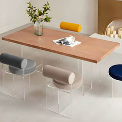 Contemporary Solid Back Dining Chair Acrylic Side Chair for Dining Room Dining Chairs
