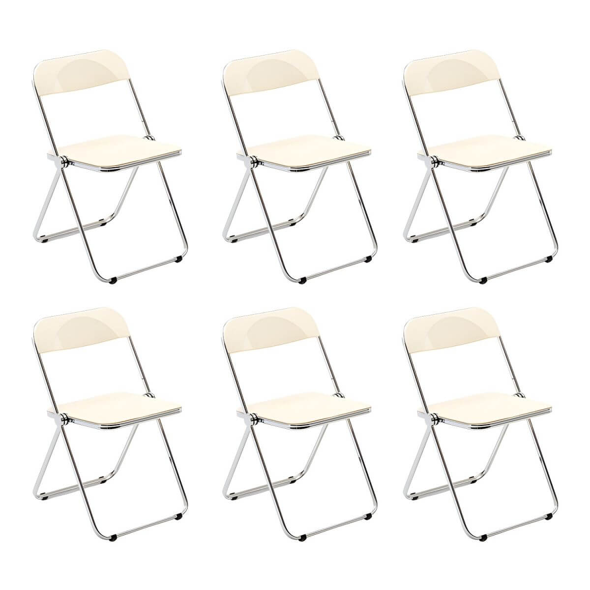 Scandinavian style dining chair with silver metal legs and plastic acrylic seat