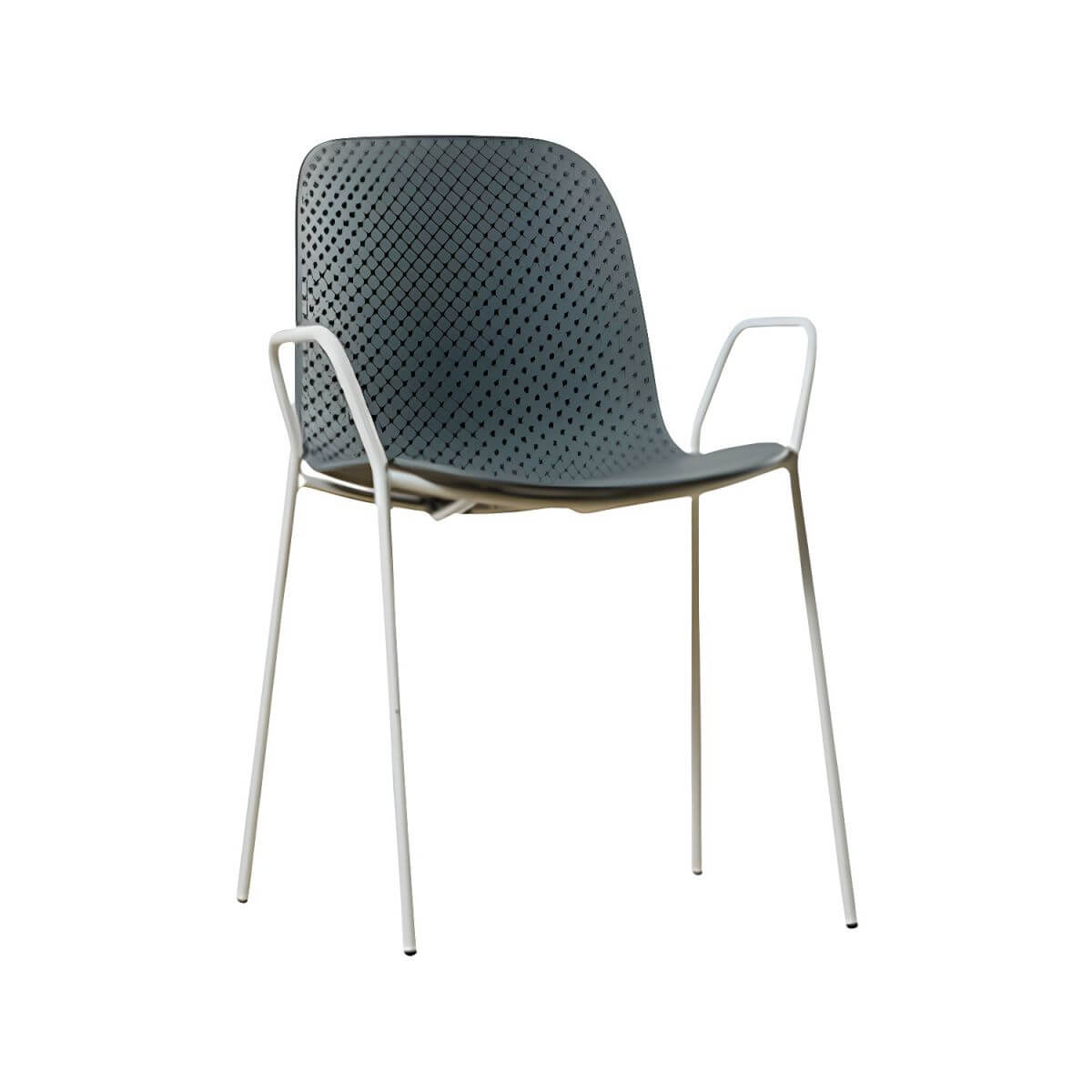 Scandinavian stackable kitchen chair with plastic and acrylic seat and metal legs