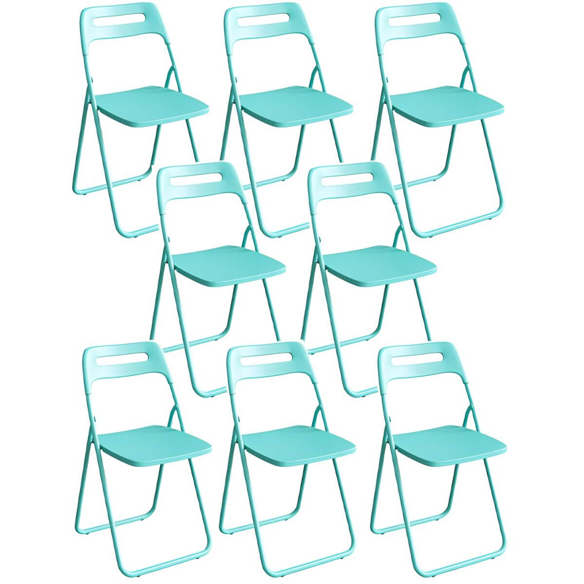 Modern collapsible open back side chair made of plastic and acrylic, ideal for kitchen and dining areas