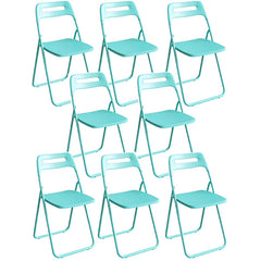 Collapsible Open Back Side Chair with Plastic & Acrylic Material - Modern Kitchen & Dining Dining Chairs