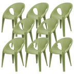 Stackable modern arm chair with open back made of plastic and acrylic for dining