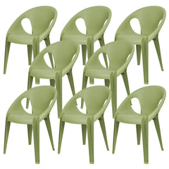 Stackable Modern Arm Chair with Open Back in Plastic & Acrylic Dining Chairs