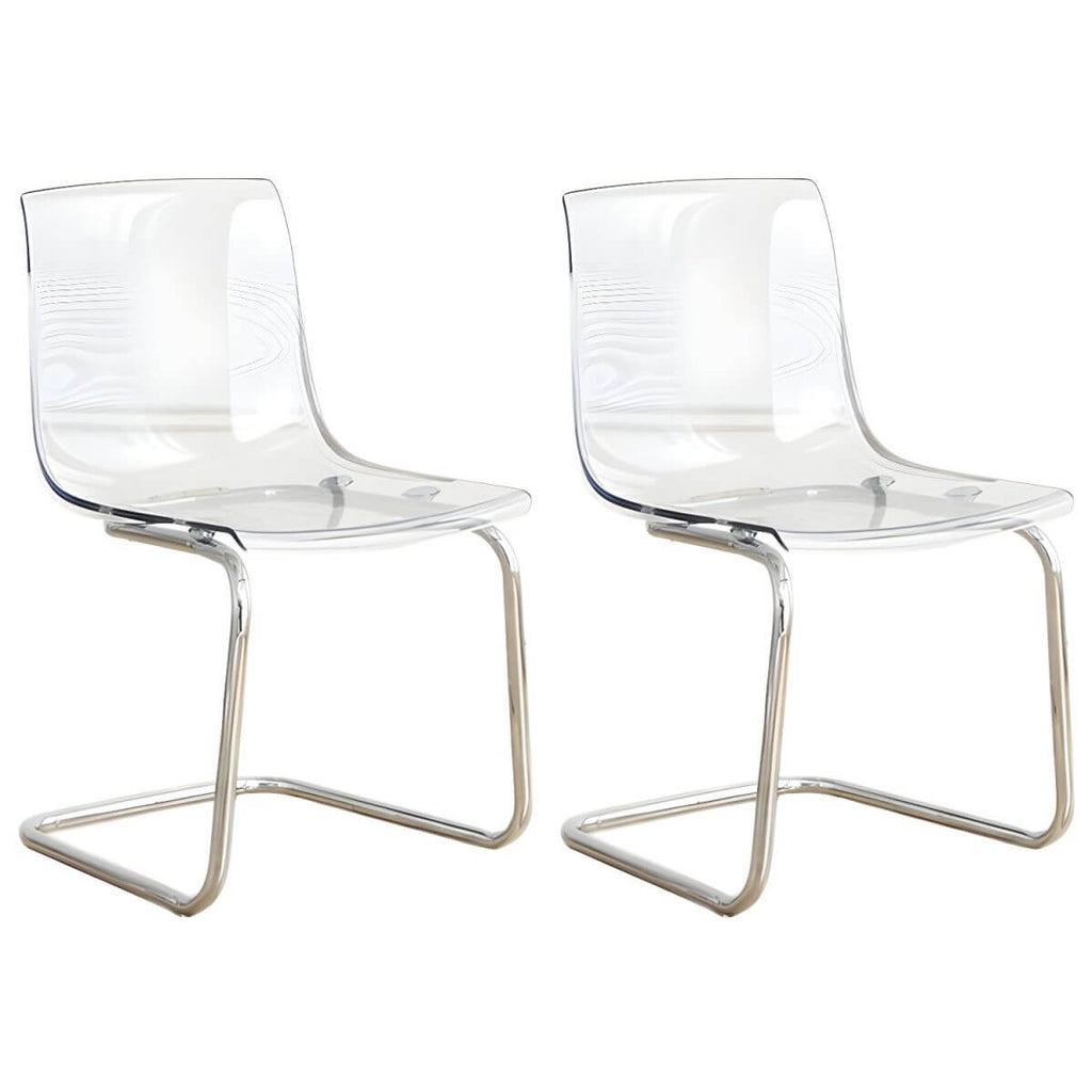 Scandinavian style plastic and acrylic non-upholstered side dining chair