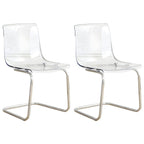 Scandinavian style plastic and acrylic non-upholstered side dining chair