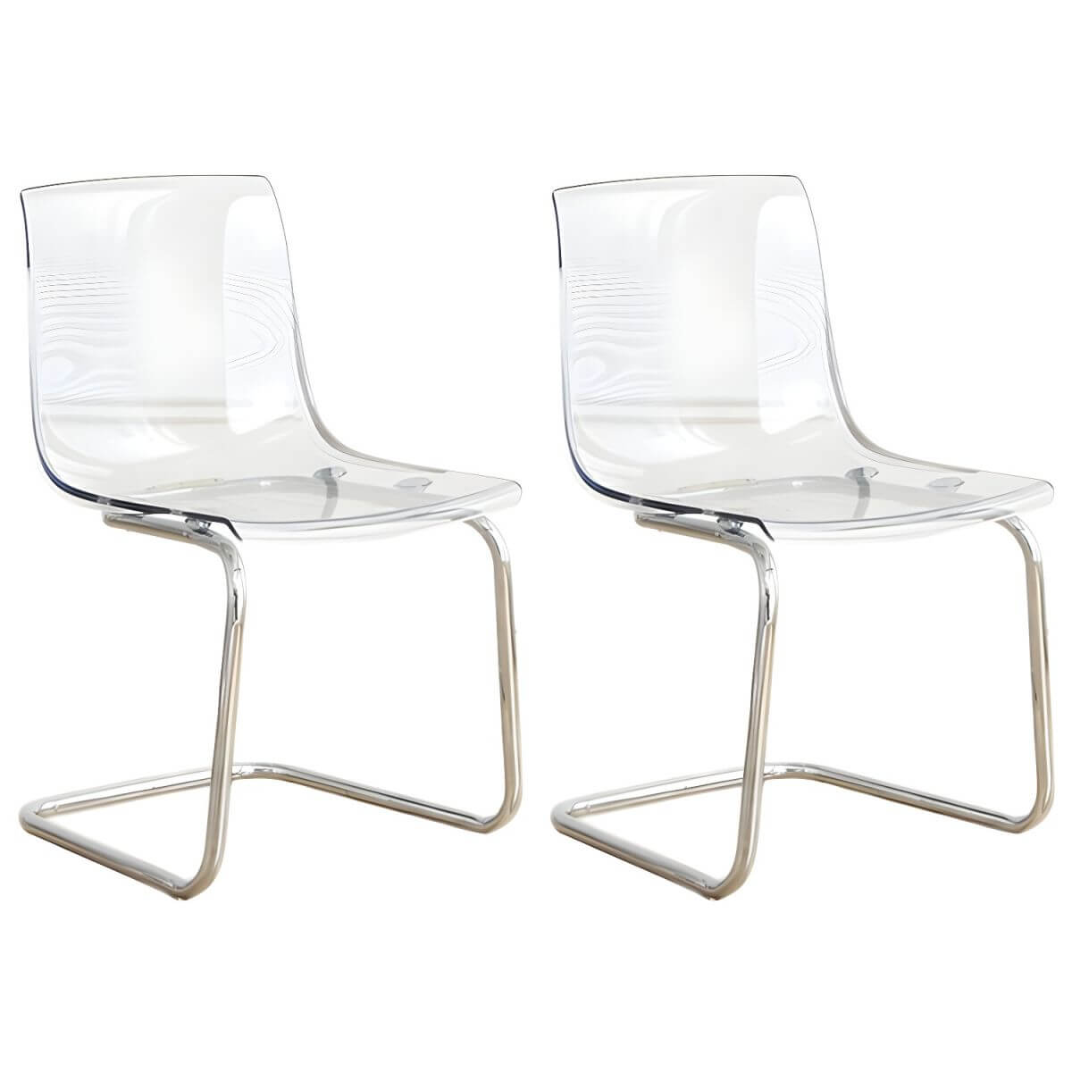 Scandinavian style plastic and acrylic non-upholstered side dining chair