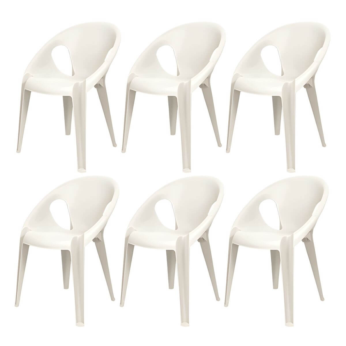 Stackable modern arm chair with open back made of plastic and acrylic for dining