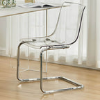 Scandinavian style low back side chair made of plastic and acrylic, ideal for kitchen and dining areas
