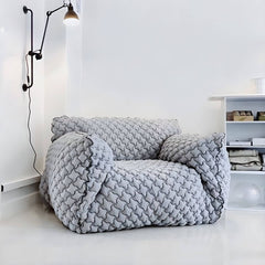 40.55" Wide Scandinavian Single Sofa Chair Polyester Twill Arm Chair for Bedroom - Light Gray Accent Chairs