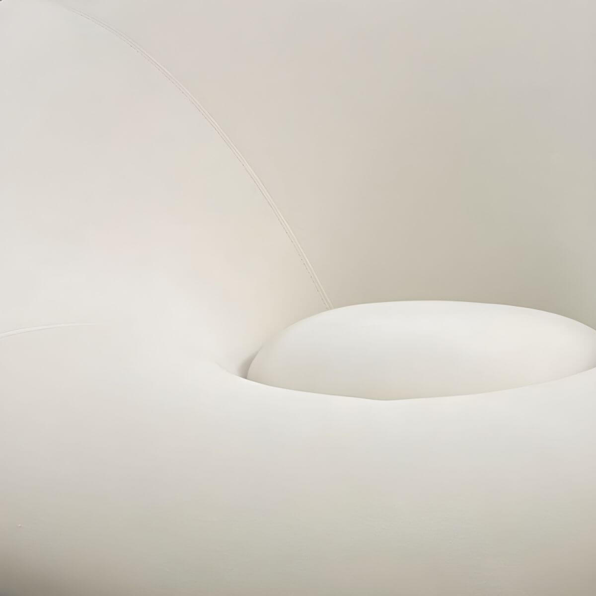 High-back modern papasan chair with linen blend upholstery and reclining feature