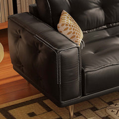 French Vintage Leather Sofa Luxurious Comfort