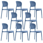 Stackable modern side chair with low back made of plastic and acrylic, perfect for contemporary dining