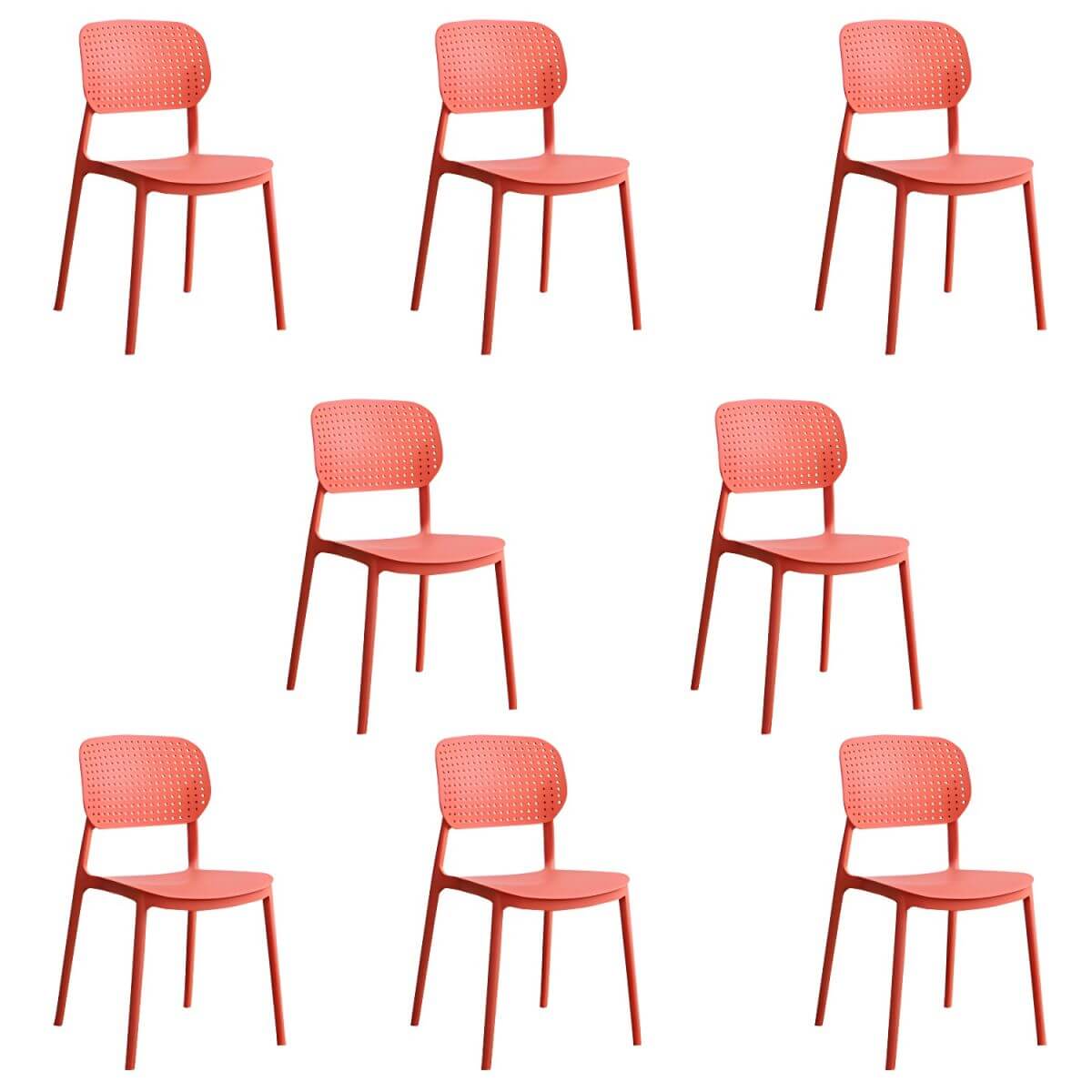 Stackable Scandinavian style plastic and acrylic side chair with low back for dining