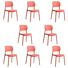 Scandinavian Style Stackable Plastic & Acrylic Side Chair with Low Back Dining Chairs