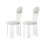 Contemporary upholstered dining chair with clear acrylic frame for kitchen seating