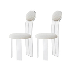 Contemporary Upholstered Dining Chair with Acrylic Frame for Kitchen Dining Chairs
