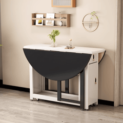Smooth Surface Solid Wood Folding Dining Set with Easy Mobility and Stability