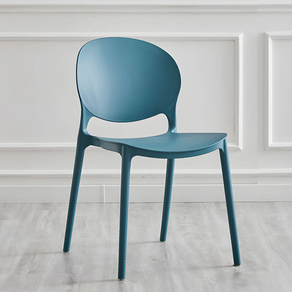 Modern acrylic dining side chair with open back, 32 inches tall, ideal for restaurant seating
