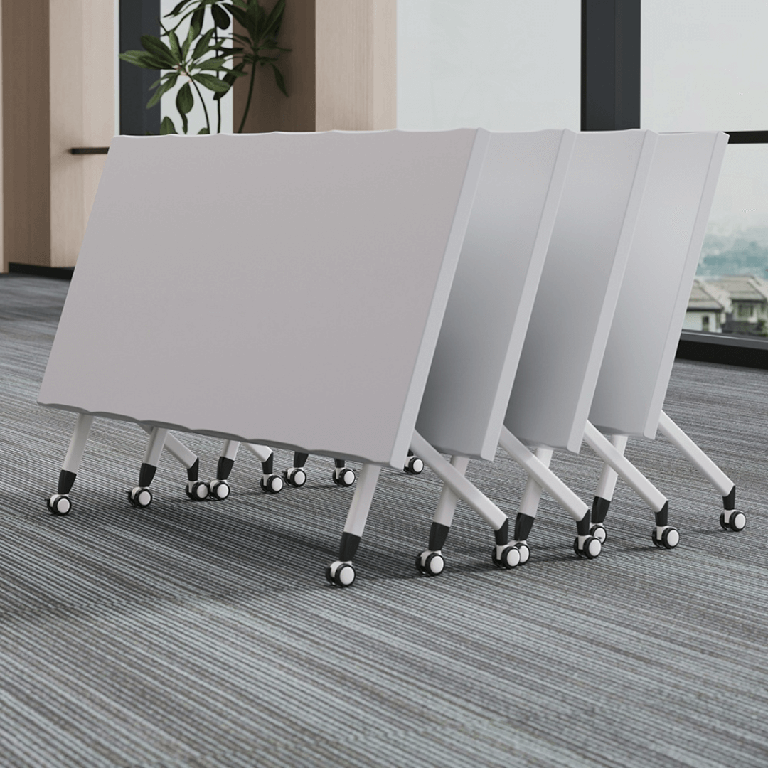 Foldable meeting table that is durable, lightweight, and easy to store