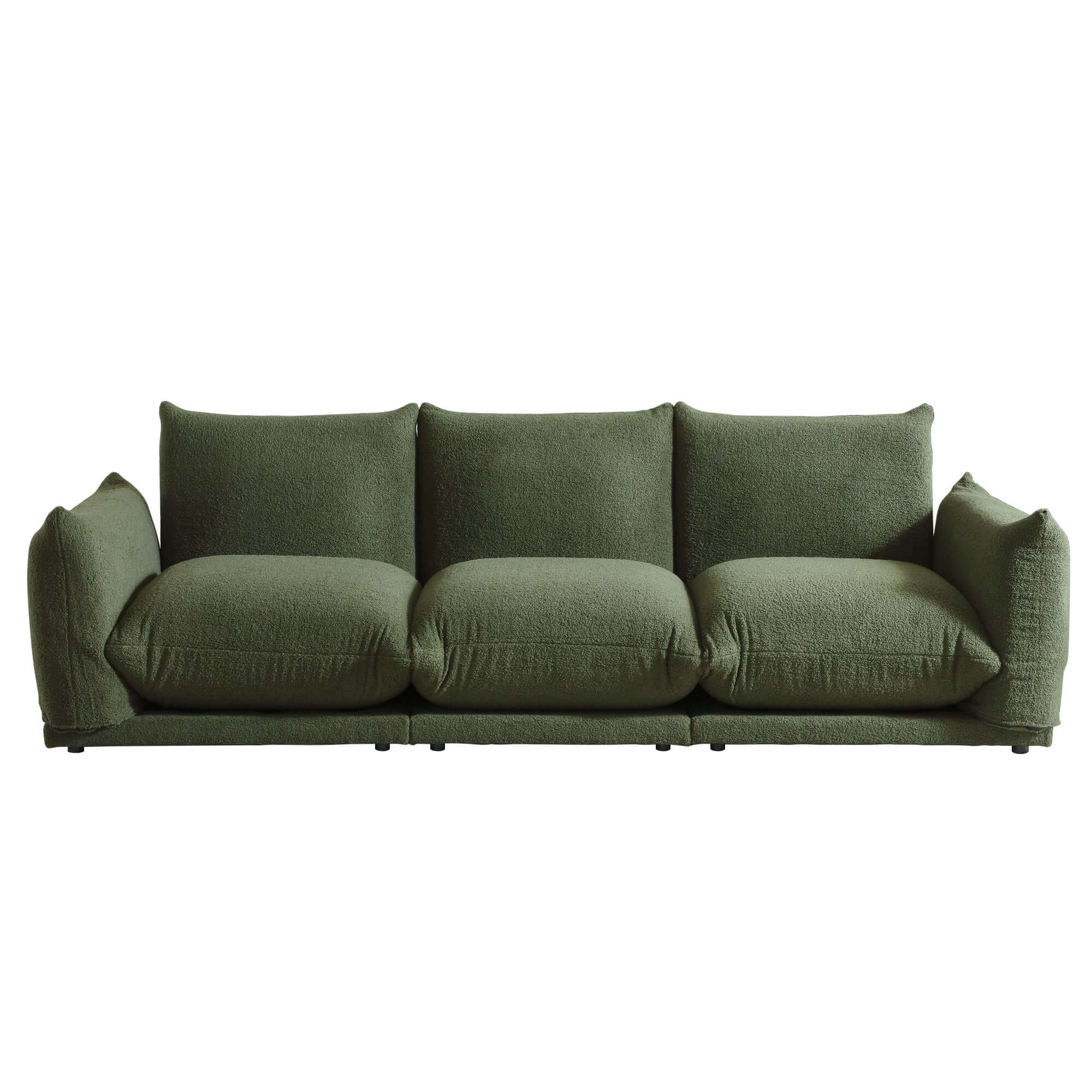 Oversized modern modular cloud sectional couch with lambswool fabric and chaise lounge