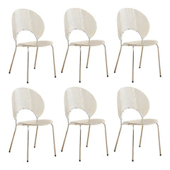Scandinavian Style Stackable Armless Side Chair in Plastic & Acrylic Dining Chairs